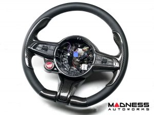 Alfa Romeo Stelvio Steering Wheel Trim - Carbon Fiber - Center Trim Piece- 2020+ models Alfa Romeo Stelvio Steering Wheel Trim - Carbon Fiber - Center Trim Piece- 2020+ models
